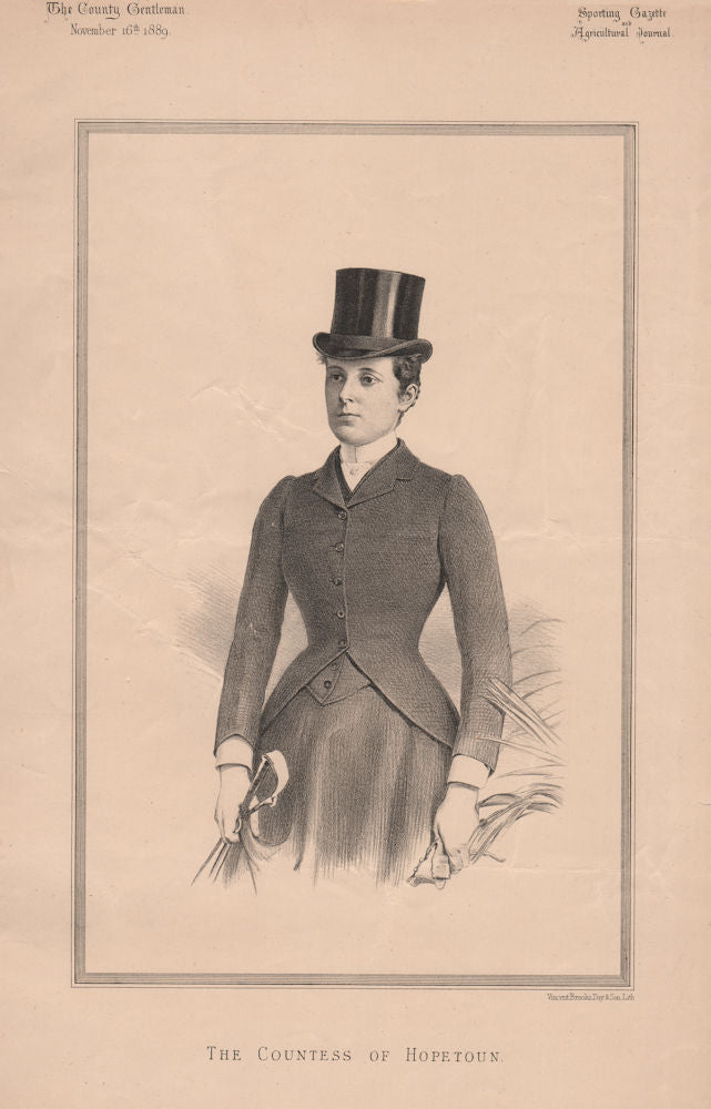 The Countess of Hopetoun 1889 old antique vintage print picture